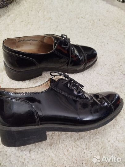 Полуботинки лаковые р.38 натур.кожа
