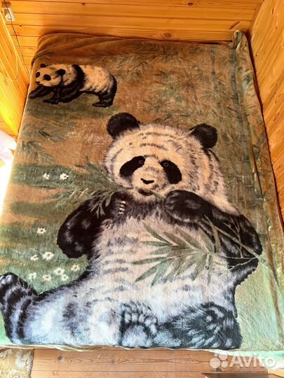 Плед ворсовый покрывало 200 230 панды