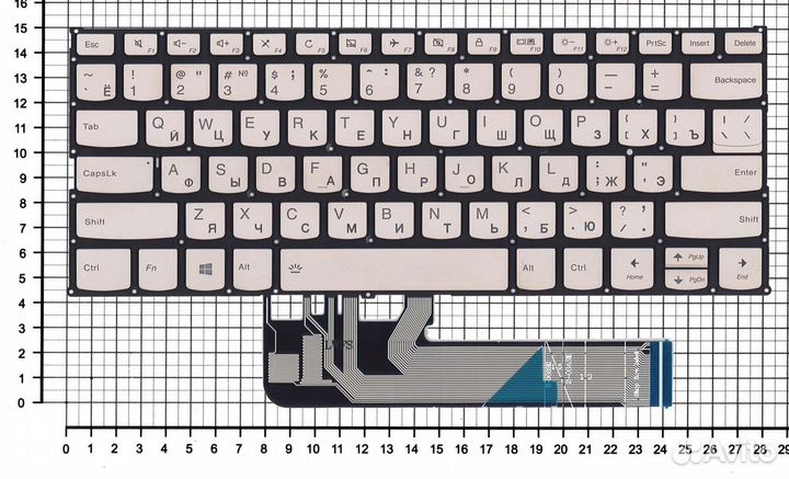 Клавиатура для Lenovo Yoga 530-14IKB серебристая с