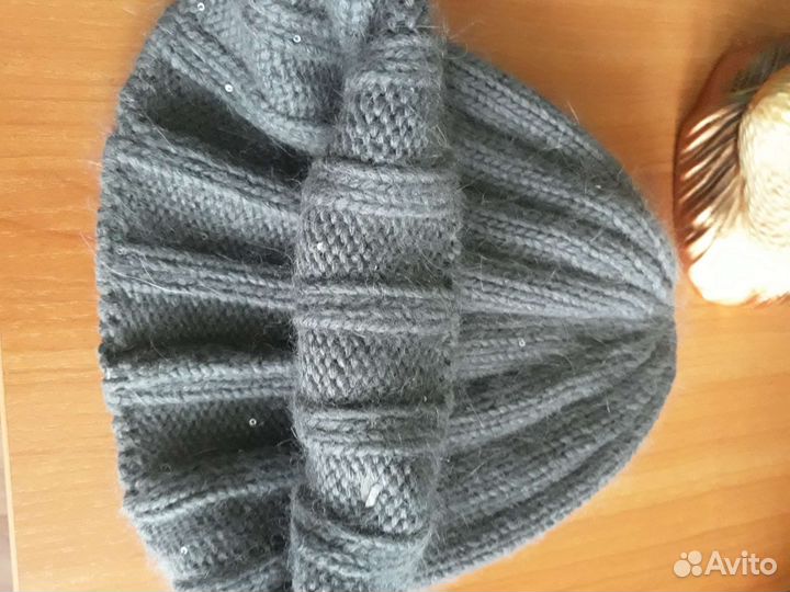 Шапка с пухом норки