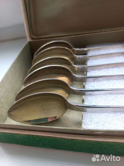 Набор серебряных чайных ложек 875 проба