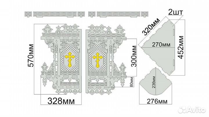 Угловая полка для икон