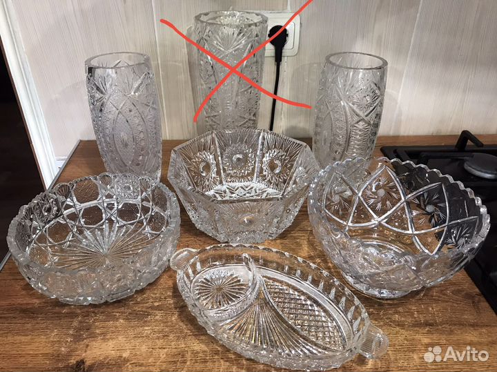 Вазы Салатники Хрусталь Винтаж