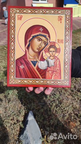 Венчальные рукописные иконы Спасителя и Богородицы