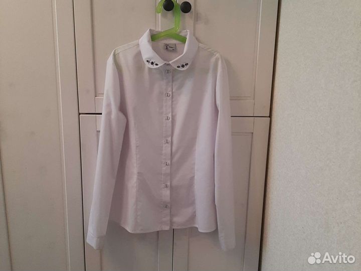 Р. 40-42-44 (XS, S) р.158см Белая блузка школьная