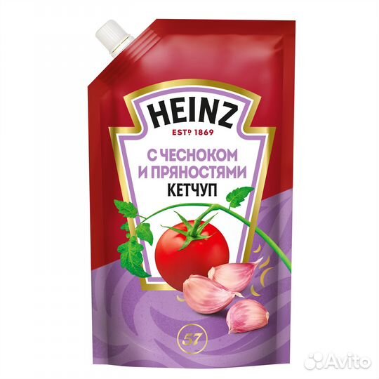 Кетчуп heinz Томатный с чесноком и пряностями 350г