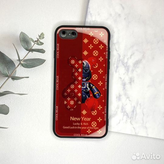 Чехол на iPhone 7 / 8 / SE Стеклянный мишка Robot