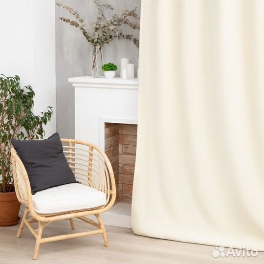 Штора портьерная Этель 'Структурная', цвет молочны