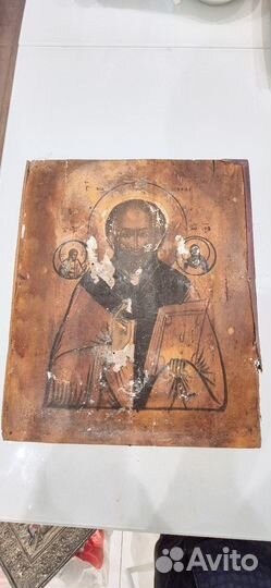 Икона Николай Чудотворец 19век