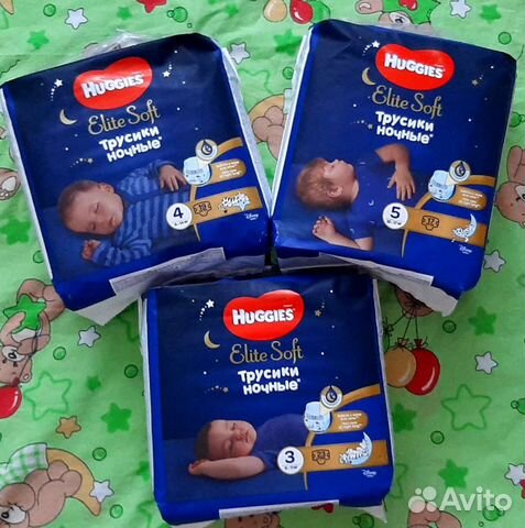 Подгузники трусики huggies elite soft ночные