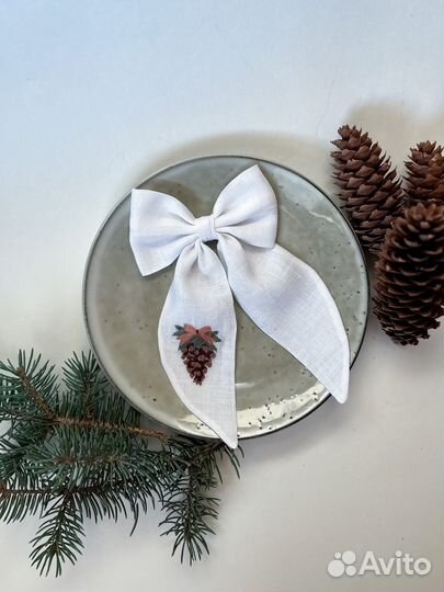 Бант для волос на новый год