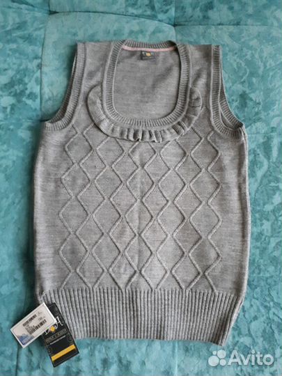 Жилет теплый новый школьный серый р.158