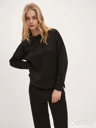 Костюм женский со свитшотом оверсайз теплый