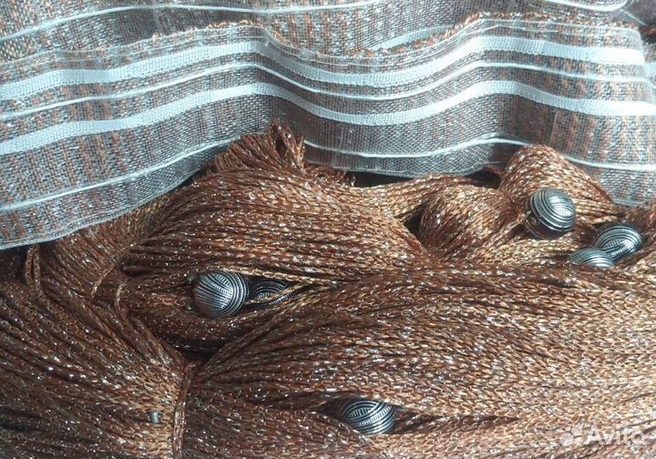 Кисея нитяные шторы с шарами. Люрекс, а Не Фольга