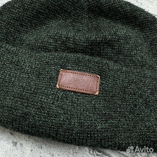 Шапка Levis Gray Knitted Beanie Hat x Cambodia