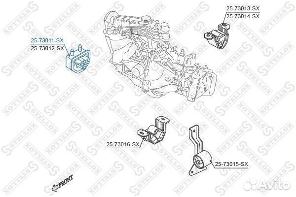 Подушка двс передняя правая mкпп daewoo lanos 97