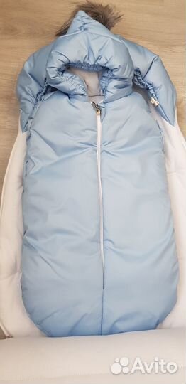 Комплект на выписку для новорожденных голубой