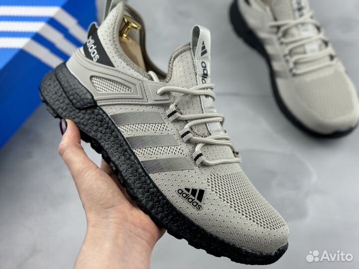 Мужские летние кроссовки Adidas серые