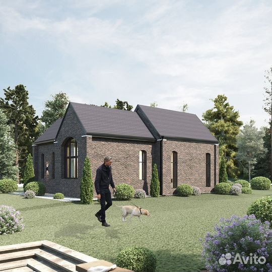 Кирпичный дом Modern Tudor под ключ, 105 кв.м