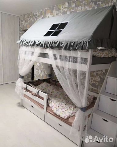 Двухъярусная кровать домик бу