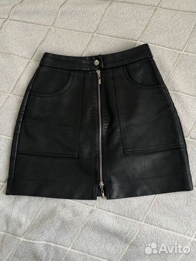 Юбка кожаная stradivarius