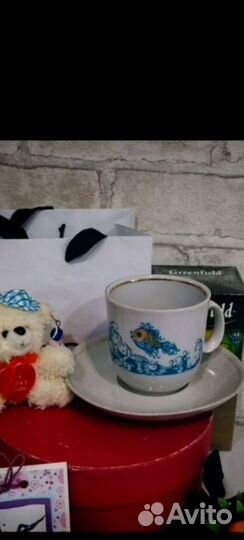 Чайная пара(Кружка+блюдце) 2 штуки.СССР.Фарфор