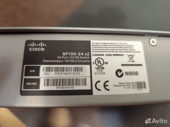 Коммутатор Cisco SF100-24 v2