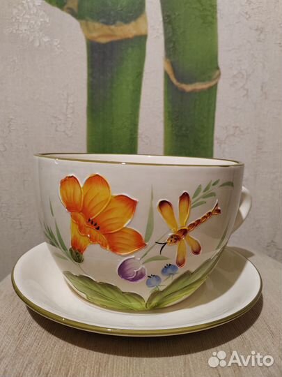 Большой цветочный горшок керамика