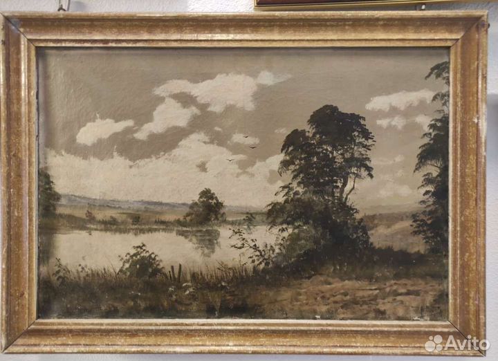 Старая картина, живопись, пейзаж