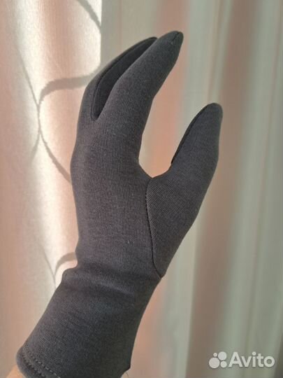 Перчатки трикотажные женские на кролике