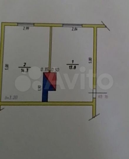 1-к. квартира, 28,1 м², 2/2 эт.