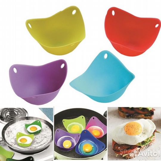 Силиконовая форма для яиц пашот красная