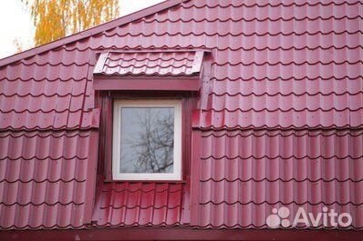Металлочерепица классик 0,4 PE RAL 3005 красное