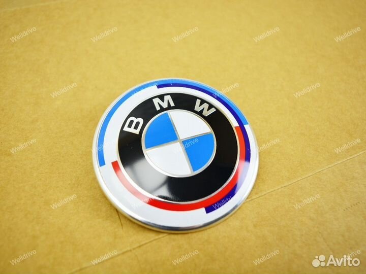 Эмблема на капот BMW 72мм юбилейная