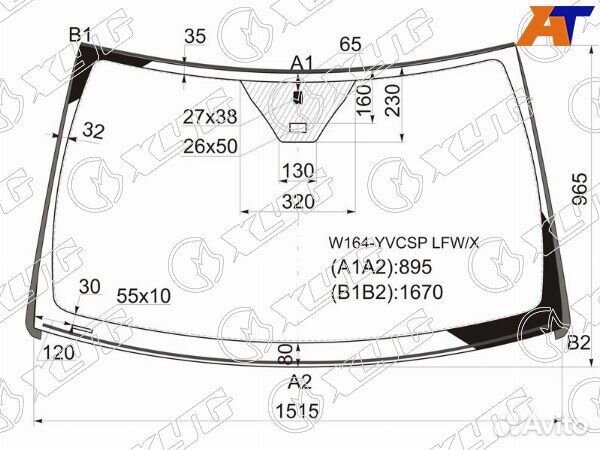 Стекло лобовое mercedes-benz M-class