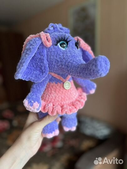 Вязаные игрушки ручной работы слоник