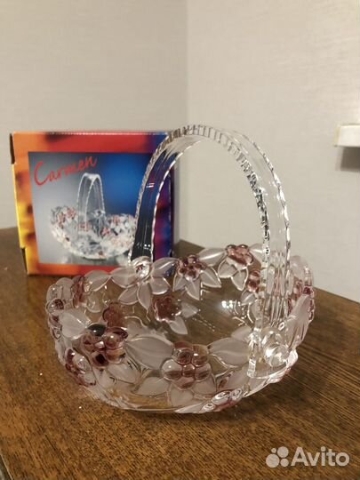 Конфетница цветное стекло