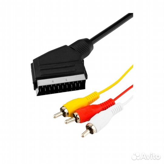 Кабель scart (Скарт на 3RCA) 1метр