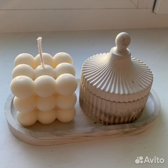 Подарочный набор: свеча / подставка / шкатулка