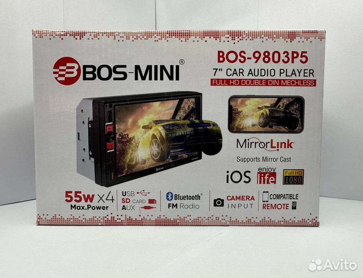 Магнитола 2DIN BOS-mini 9803 с блютузом
