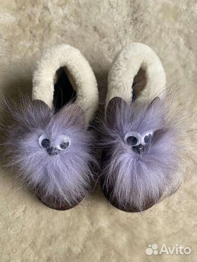 Новые детские тапочки меховые из овчины