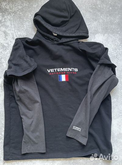 Vetements tommy france flag logo longsleeve