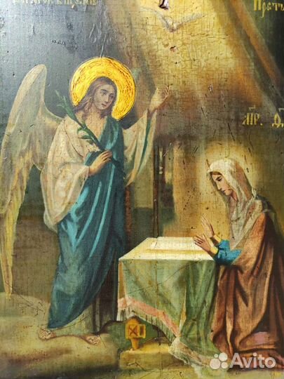 Старинная икона Благовещение пр Богородицы 19 век