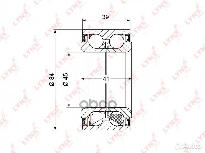 Подшипник ступицы передний (41/39x45x84) hyundai