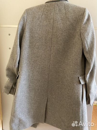 Пальто женское серое zara 40 42
