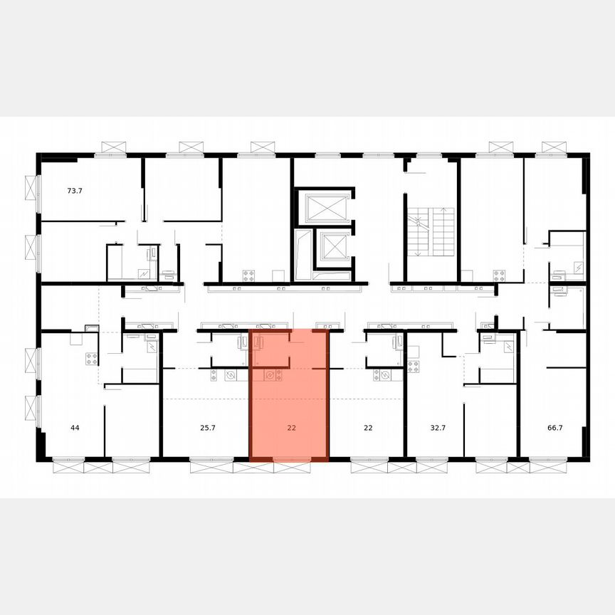 Квартира-студия, 22 м², 2/14 эт.