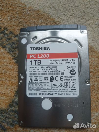 Переносной Жесткий диск 1 тб Toshiba