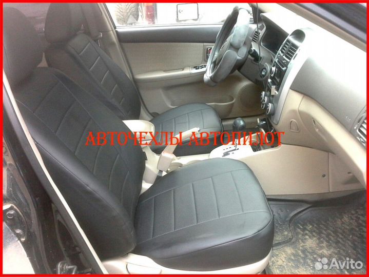 Чехлы Автопилот Kia Cerato 1 из экокожи чёрные