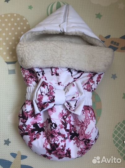 Конверт зимний на овчине на выписку и в коляску