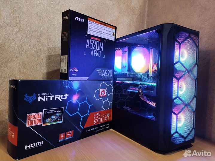 Игровой пк: Ryzen 5600 / RX5700 XT Nitro+